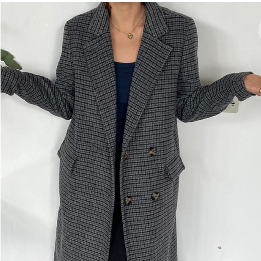 Ganni long wool double breasted coat.